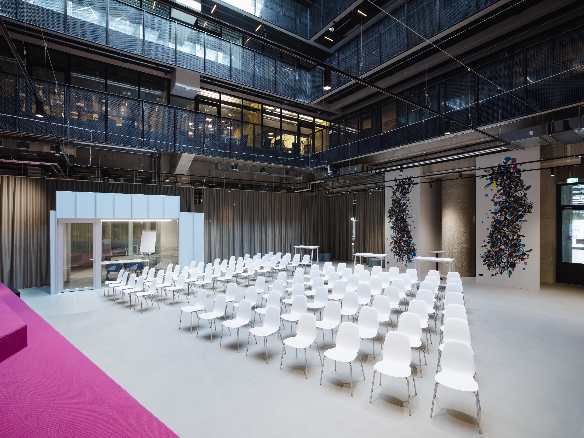 Event space at The Delta Campus Berlin Atrium stage