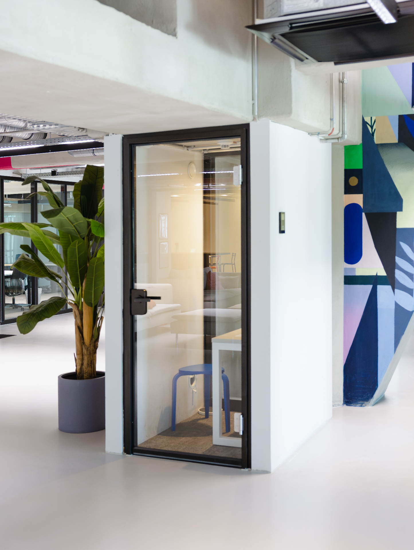 Phone booths at The Delta Campus Berlin coworking space